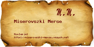 Miserovszki Merse névjegykártya